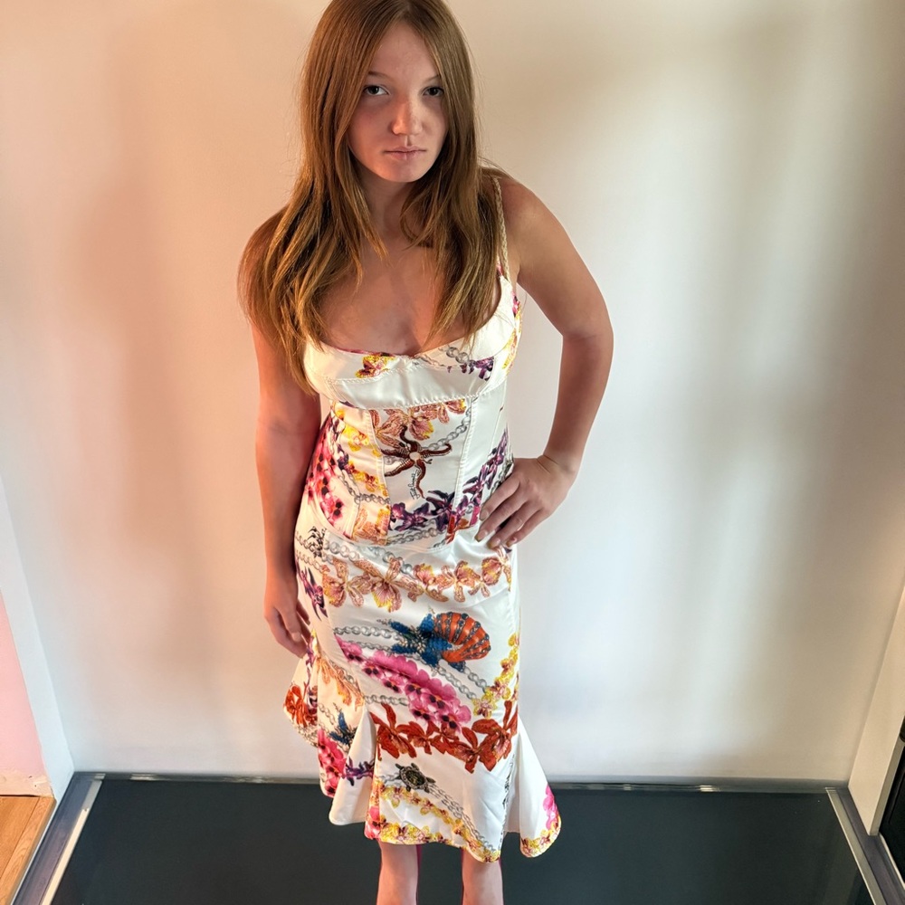 Robert Cavalli Floral Print Midi Dress